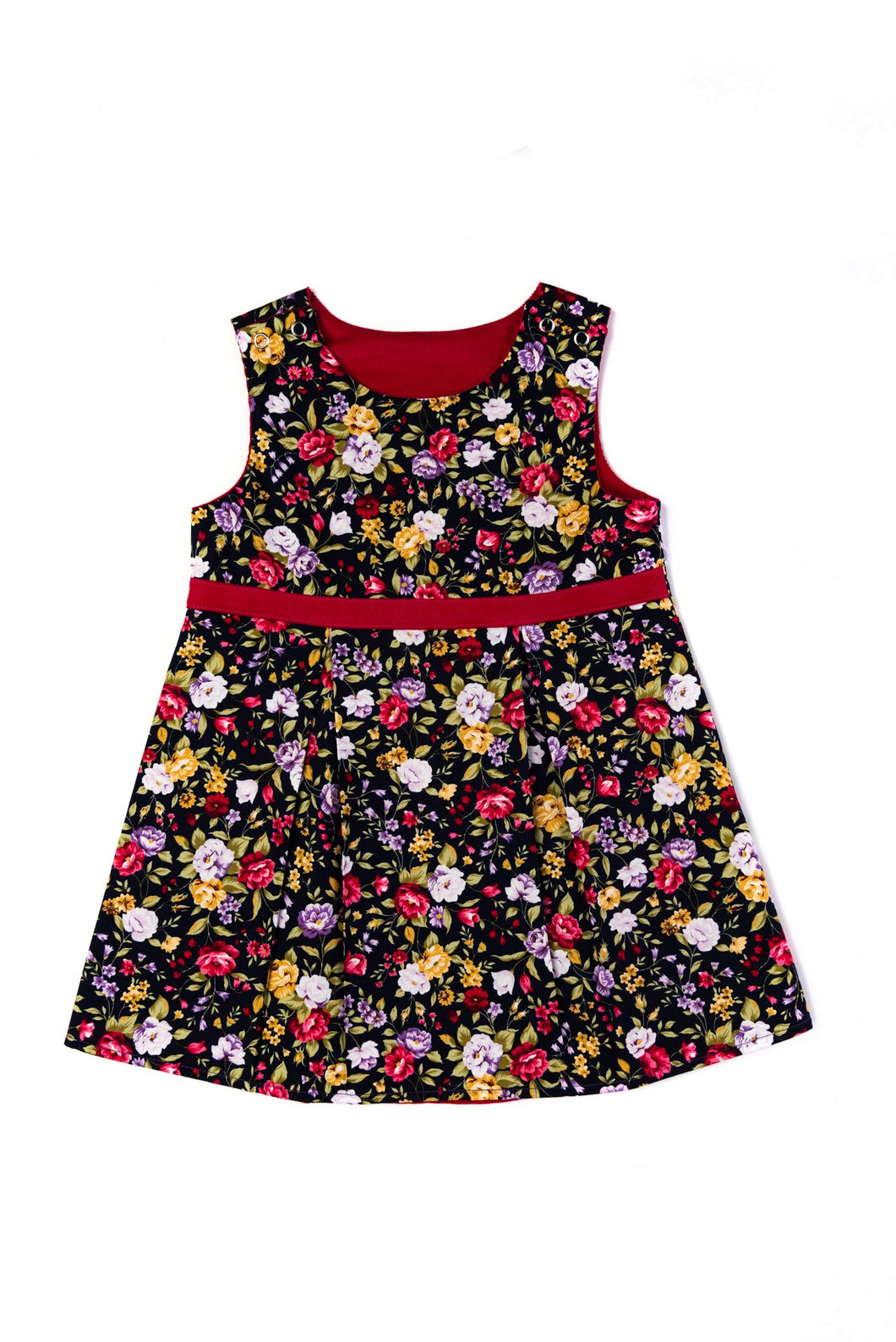 Raspberry & Navy Flower Dress