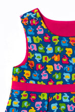 Load image into Gallery viewer, Blue &amp; Raspberry Elephant Dress
